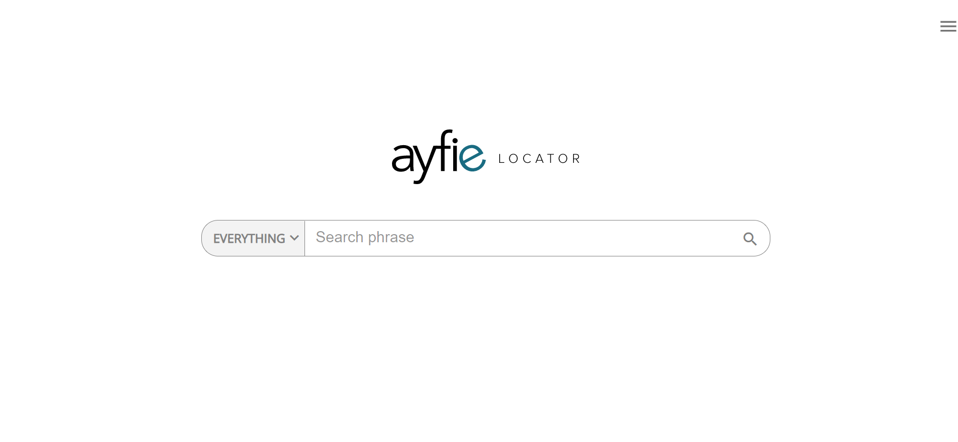 Ayfie Locator UI Start