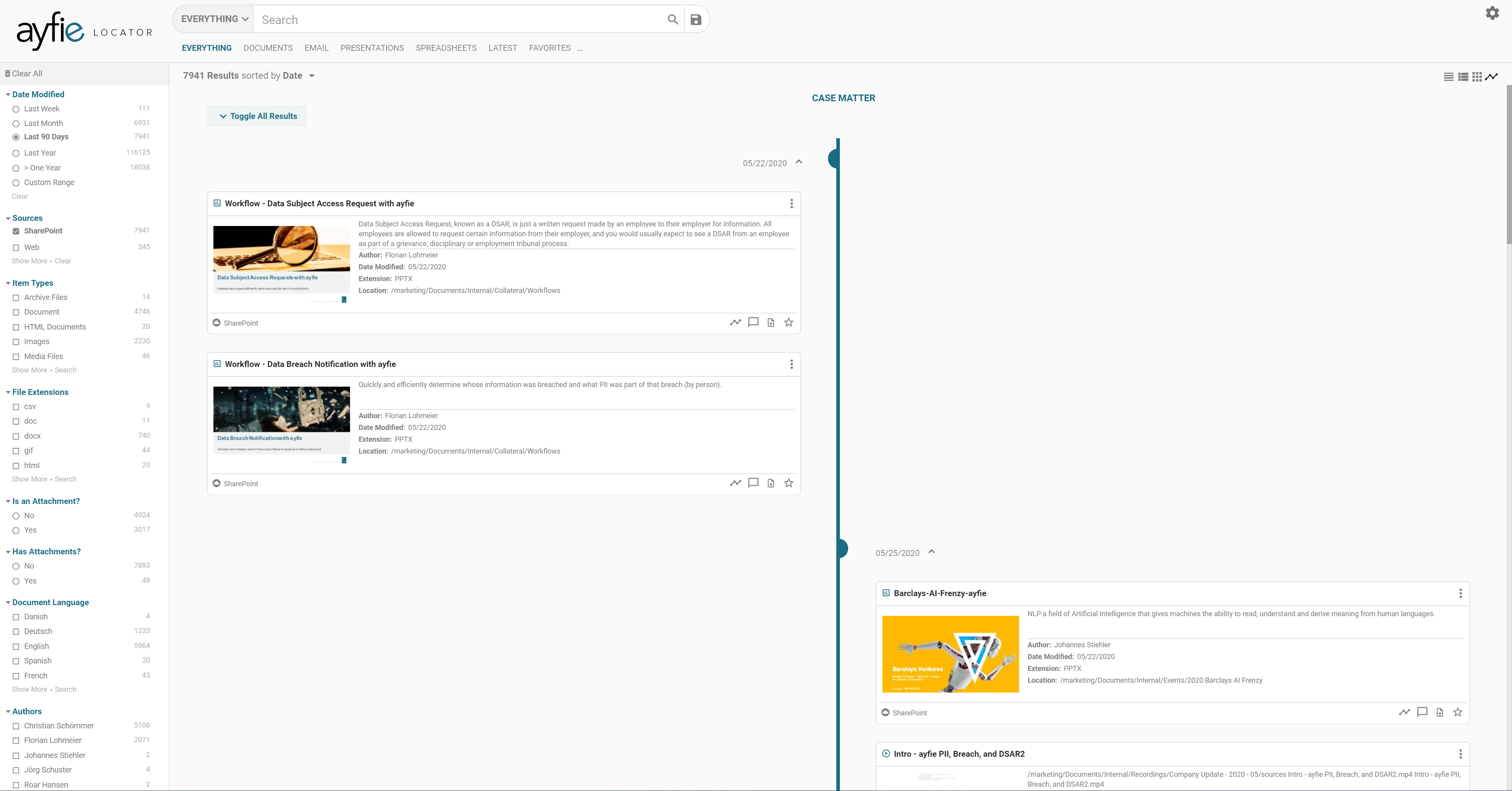 Locator Timelines